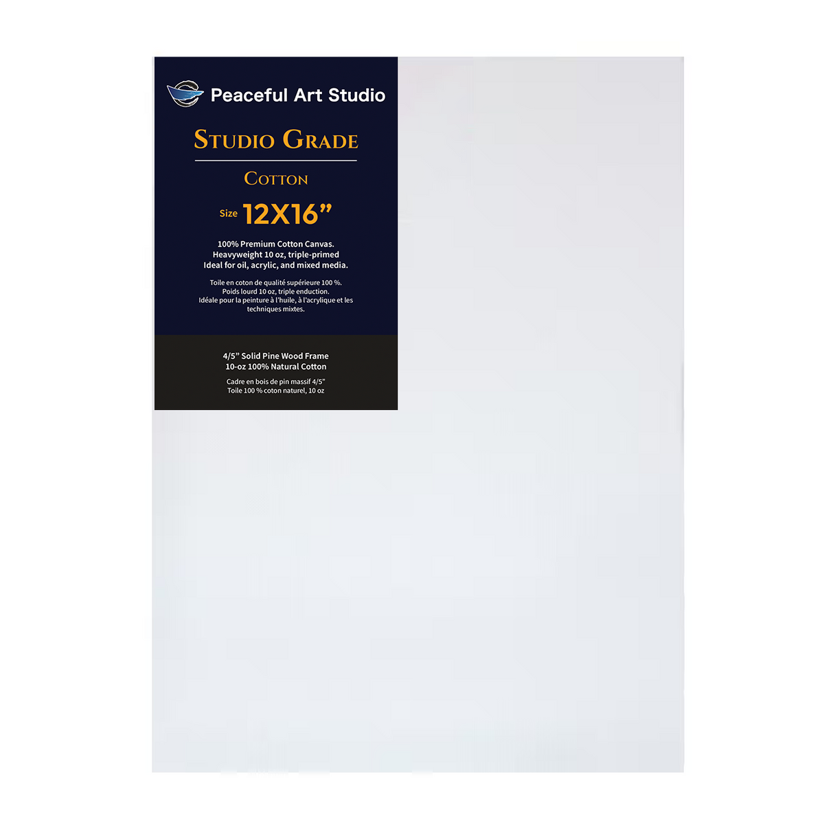 6 Pack 12x16" Peaceful Art Studio Canvas – 7oz Cotton, Triple-Primed, Acid-Free